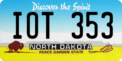 ND license plate IOT353