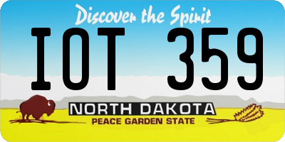 ND license plate IOT359