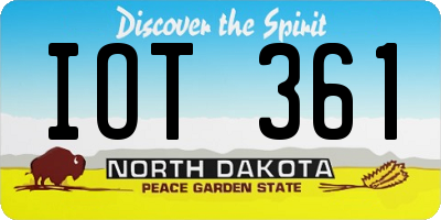 ND license plate IOT361