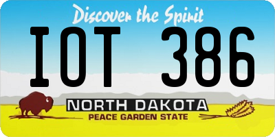 ND license plate IOT386