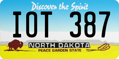 ND license plate IOT387