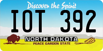 ND license plate IOT392