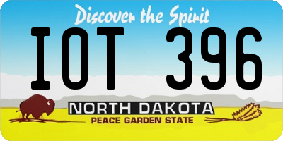 ND license plate IOT396