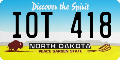 ND license plate IOT418