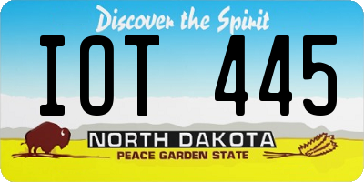 ND license plate IOT445