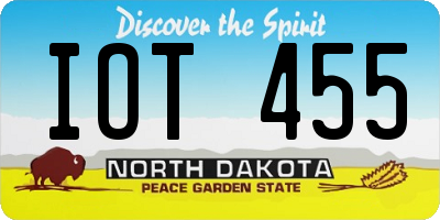 ND license plate IOT455