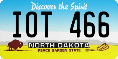 ND license plate IOT466