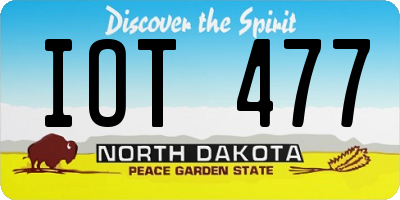 ND license plate IOT477