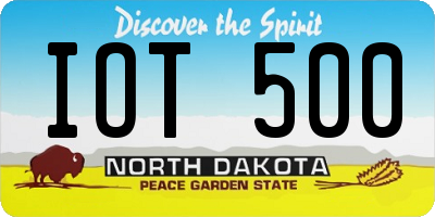ND license plate IOT500