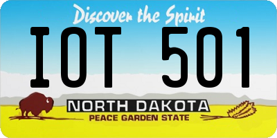 ND license plate IOT501