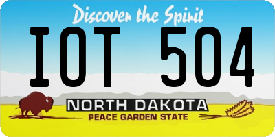 ND license plate IOT504