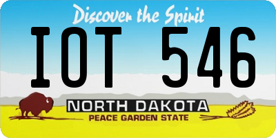 ND license plate IOT546