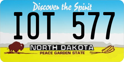 ND license plate IOT577