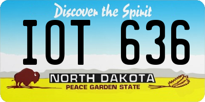 ND license plate IOT636