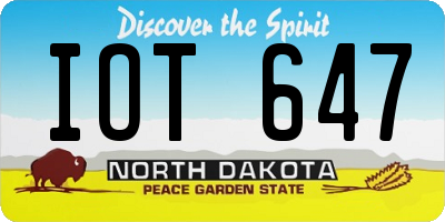 ND license plate IOT647