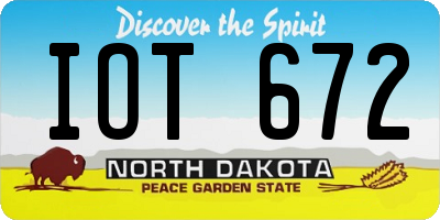 ND license plate IOT672
