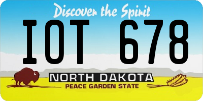 ND license plate IOT678
