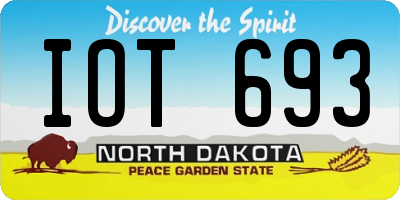 ND license plate IOT693