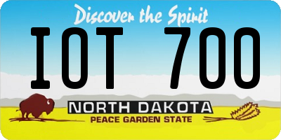 ND license plate IOT700