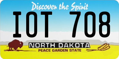 ND license plate IOT708