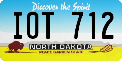 ND license plate IOT712