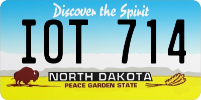 ND license plate IOT714