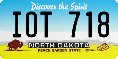 ND license plate IOT718