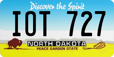 ND license plate IOT727