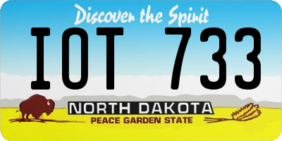 ND license plate IOT733