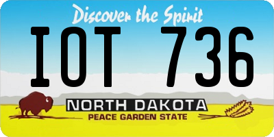ND license plate IOT736