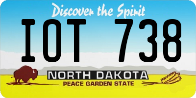 ND license plate IOT738