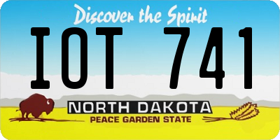 ND license plate IOT741