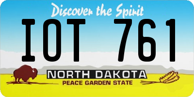 ND license plate IOT761