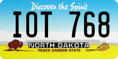 ND license plate IOT768