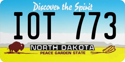 ND license plate IOT773