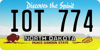 ND license plate IOT774