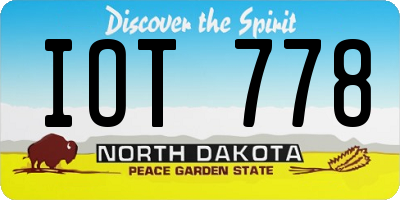 ND license plate IOT778
