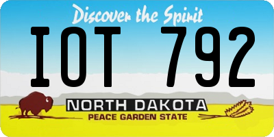 ND license plate IOT792