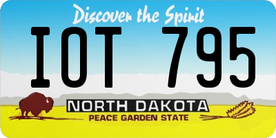 ND license plate IOT795