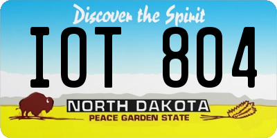 ND license plate IOT804
