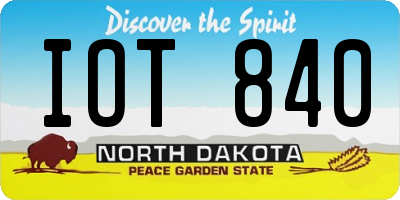 ND license plate IOT840