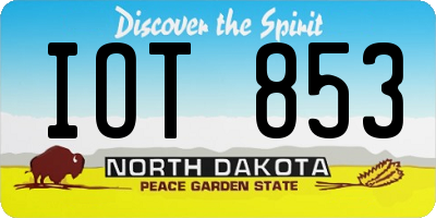 ND license plate IOT853