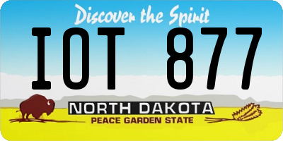 ND license plate IOT877