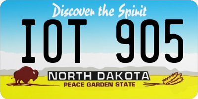 ND license plate IOT905