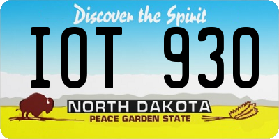 ND license plate IOT930