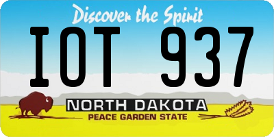 ND license plate IOT937
