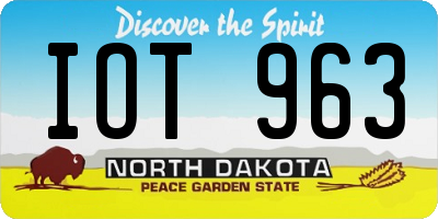 ND license plate IOT963