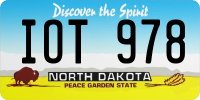 ND license plate IOT978