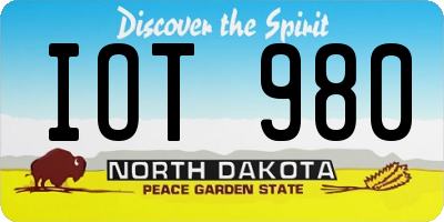 ND license plate IOT980