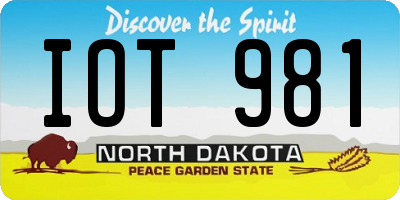 ND license plate IOT981